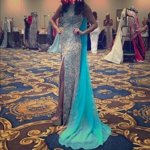 Sherri Hill gown with custom cape detachable